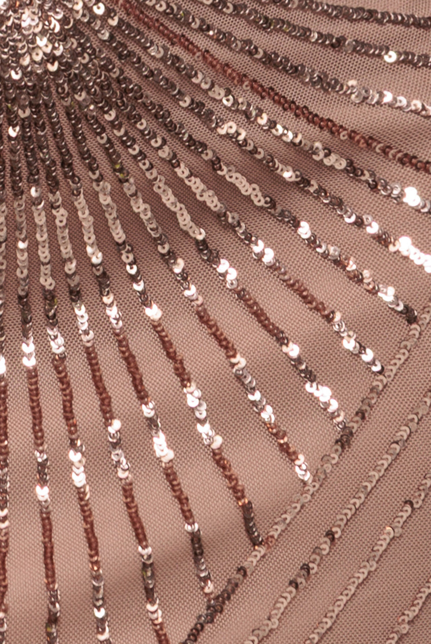 Goddiva Starburst Sequin Maxi Dress - Champagne