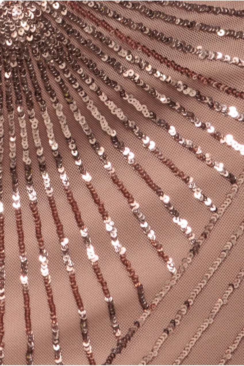 Goddiva Starburst Sequin Maxi Dress - Champagne