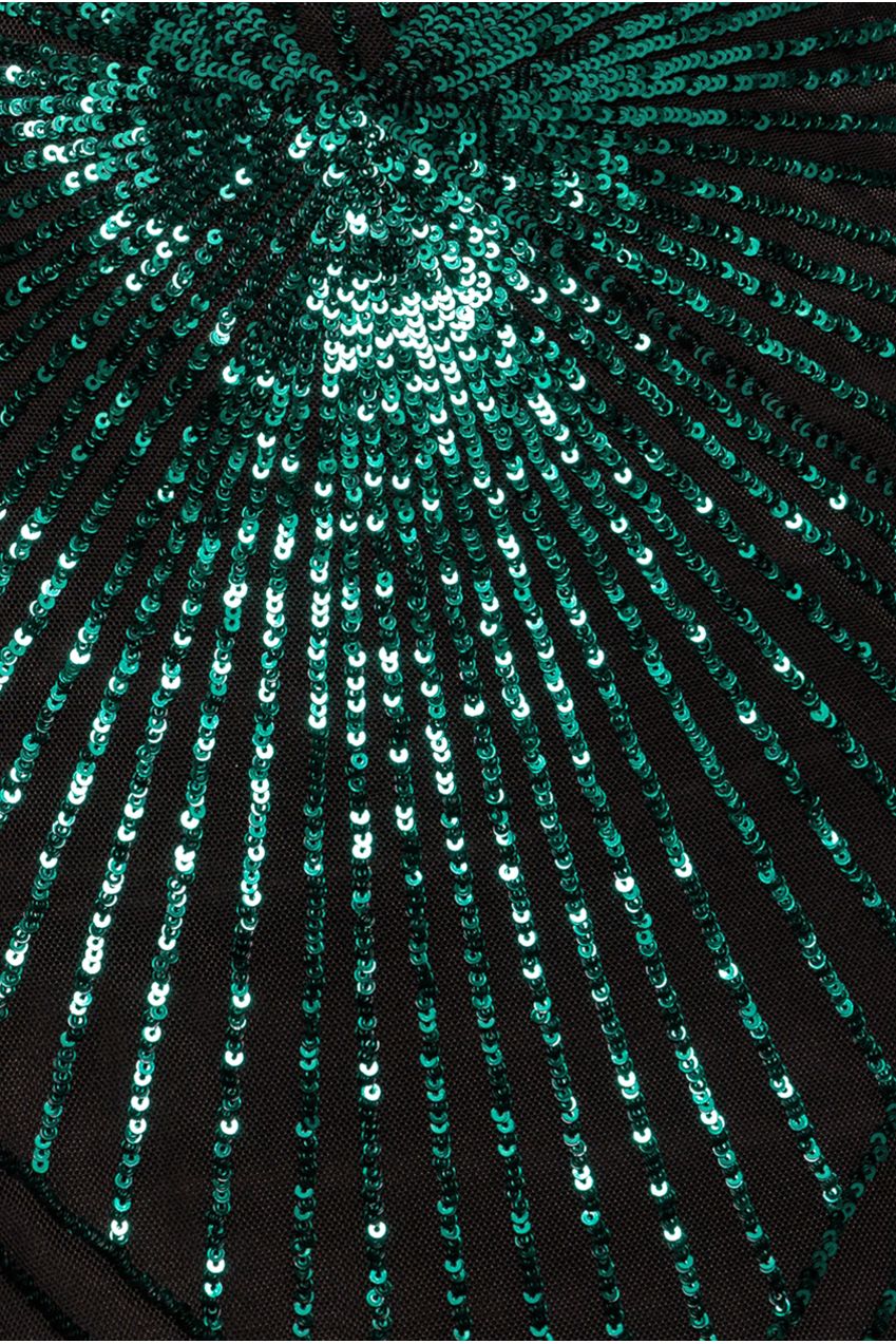 Goddiva Starburst Effect Maxi Dress - Emerald