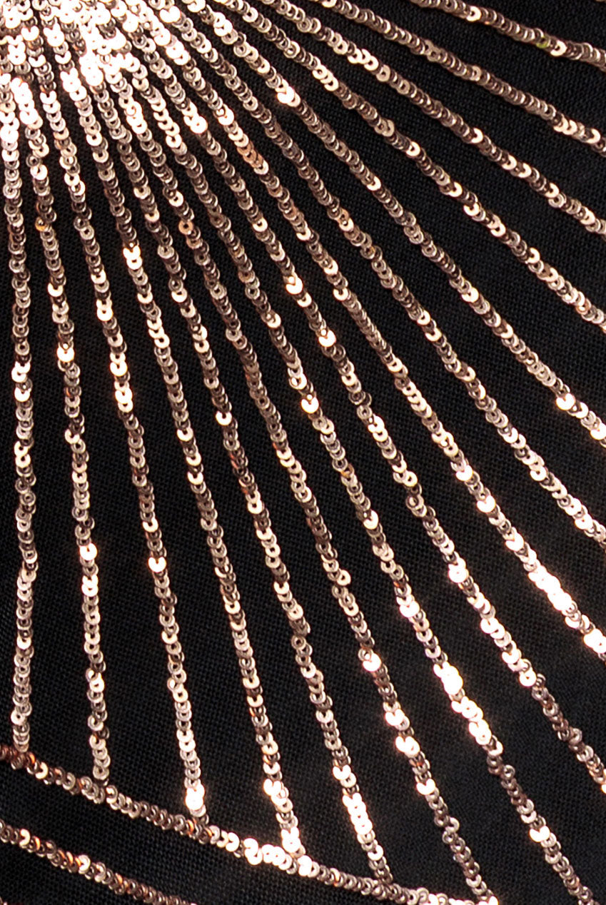 Goddiva Starburst Sequin Maxi Dress - Rosegold