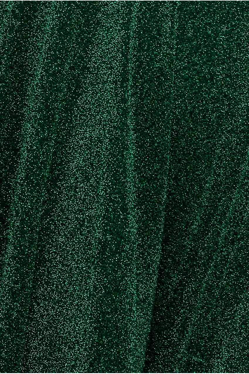 Goddiva Crossover Lurex Glitter Maxi Dress - Emerald