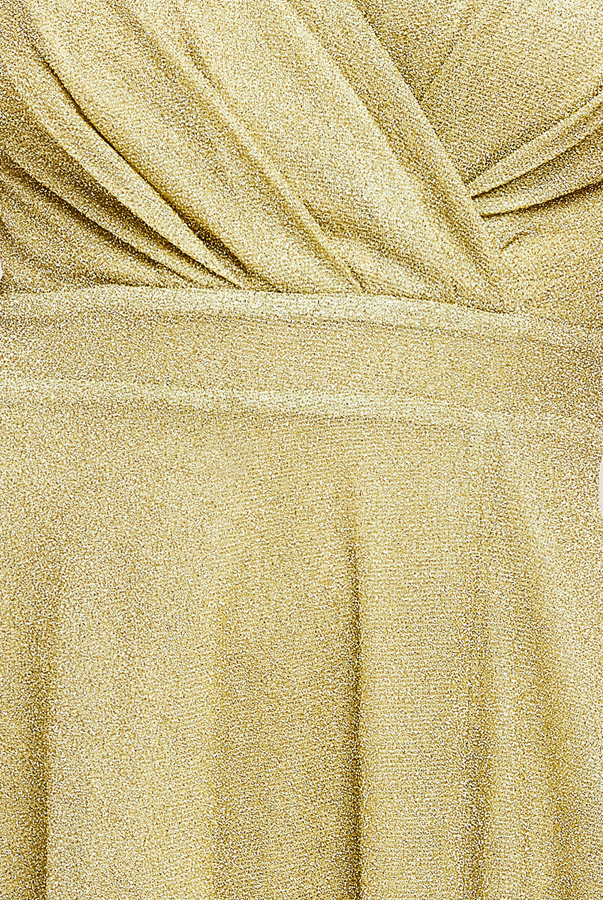 Goddiva Crossover Lurex Glitter Maxi Dress - Gold