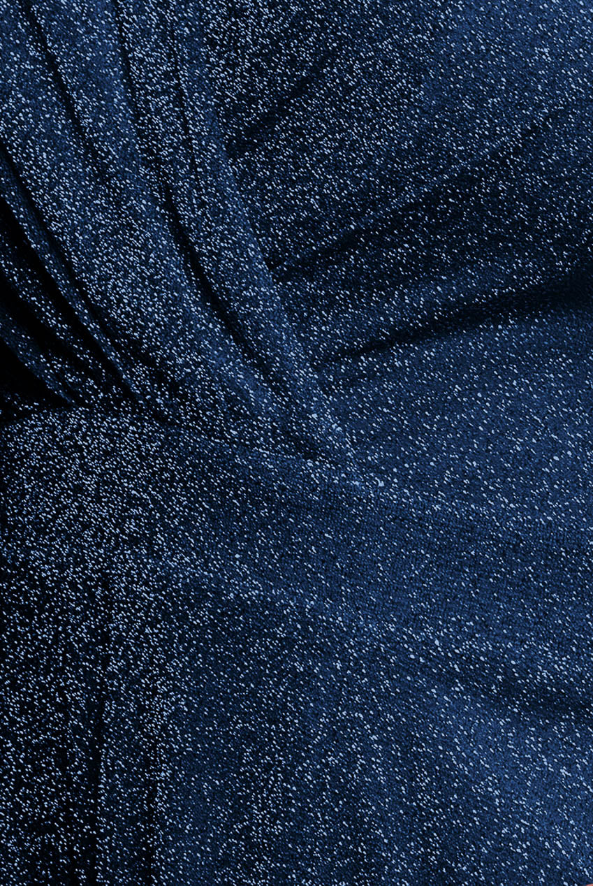 Goddiva Crossover Lurex Glitter Maxi Dress - Navy Blue