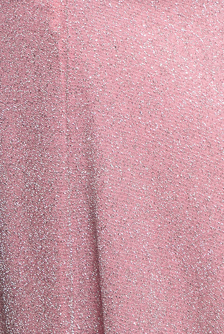 Goddiva Crossover Lurex Glitter Maxi Dress - Pink