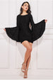 Goddiva Bell Sleeve Mini Dress - Black