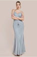 Goddiva Sleeveless Embellished Maxi Dress - Silver