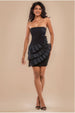 Goddiva Fan Pleated Boobtube Scuba Crepe Mini - Black