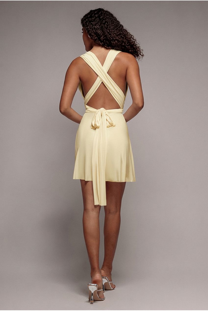 Goddiva Multiway Mini Dress - Yellow