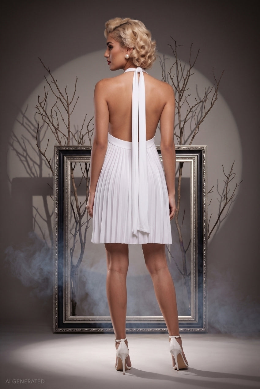 Goddiva Multiway A-line Mini Hollywood Bombshell Halloween Costume - White