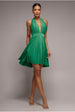 Goddiva Soft Touch Multiway Skater Mini Dress - Emerald Green