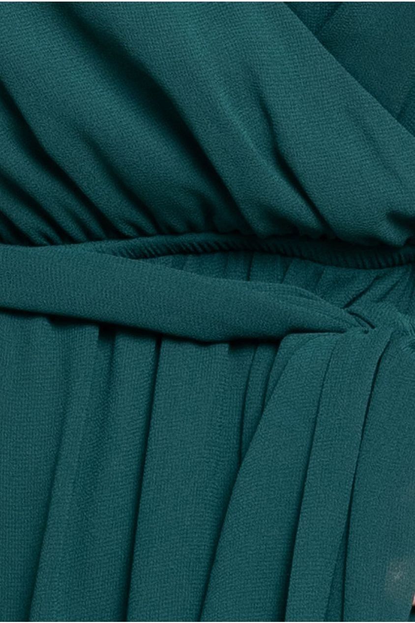 Goddiva Plus Flutter Sleeve Wrap Midi Dress - Emerald Green