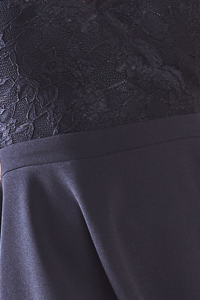 Goddiva Off The Shoulder Lace Skater Mini Dress - Black