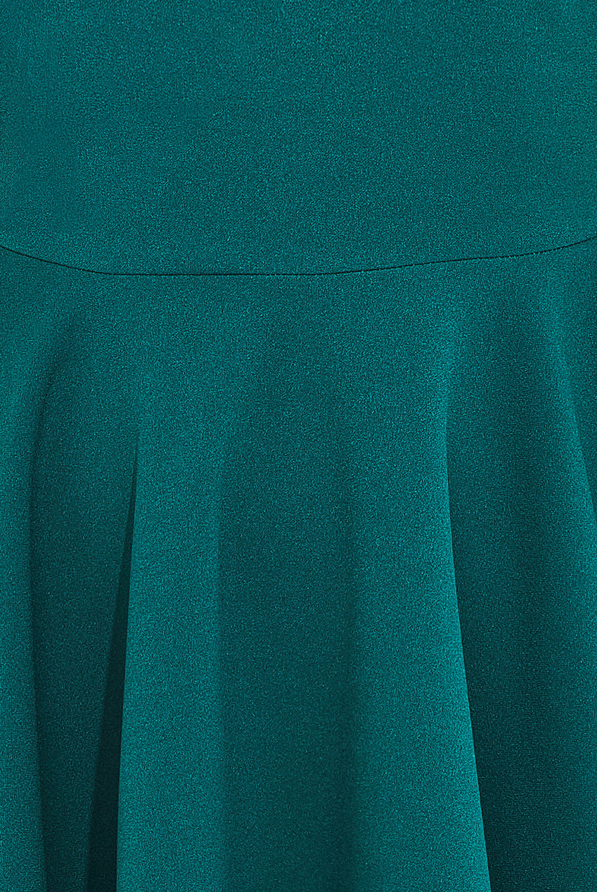 Goddiva Strapless Crepe Skater Mini Dress - Emerald Green