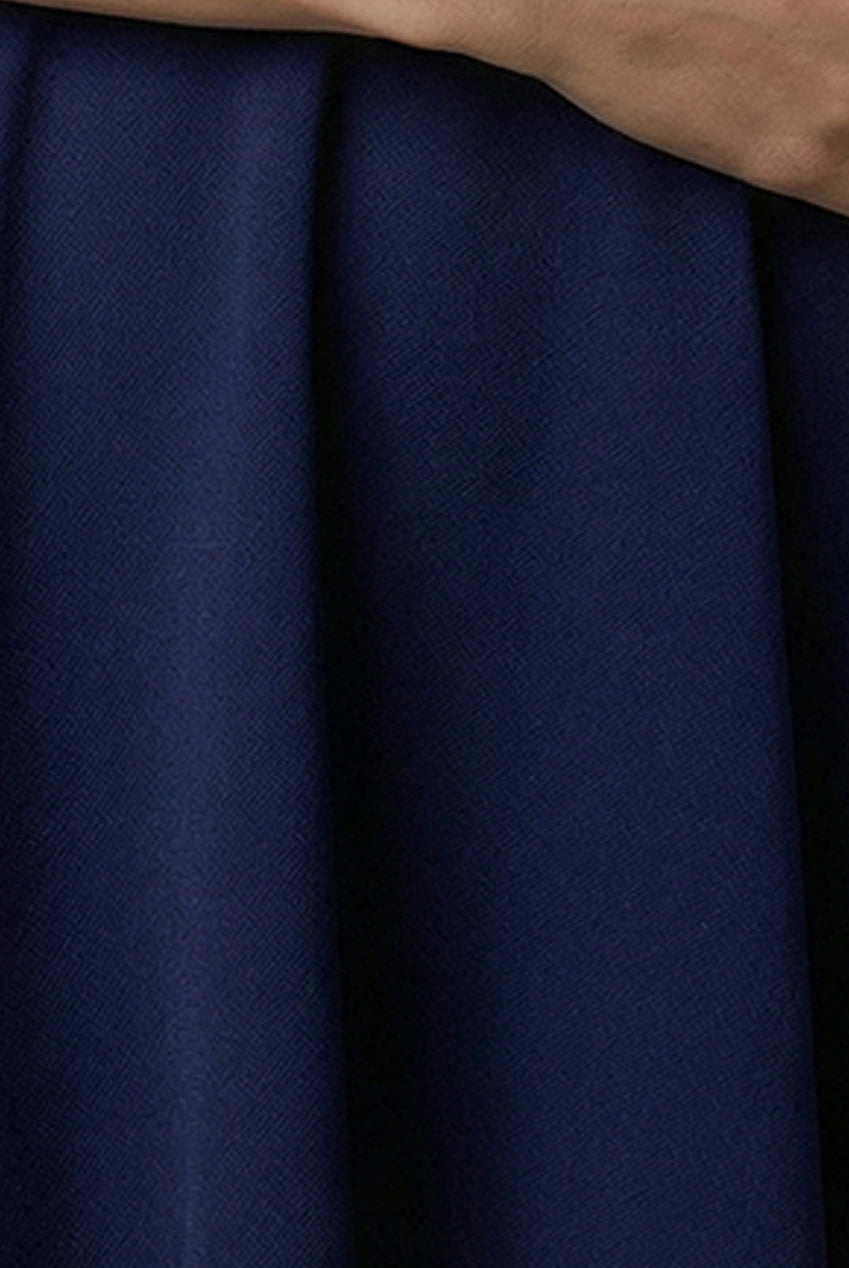 Goddiva Strapless Crepe Skater Mini Dress - Navy Blue