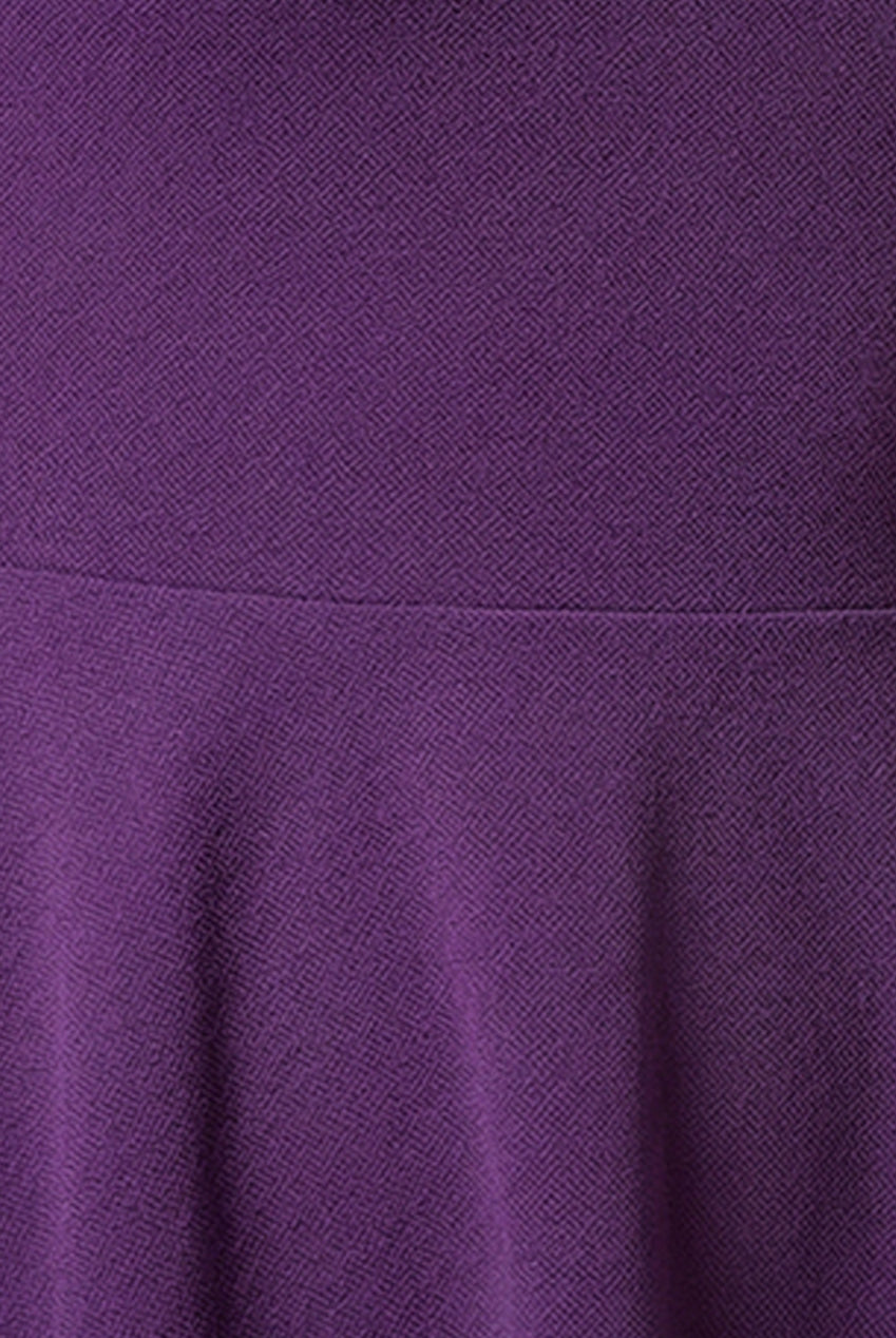 Goddiva Bardot Scuba Crepe Skater Mini Dress - Purple