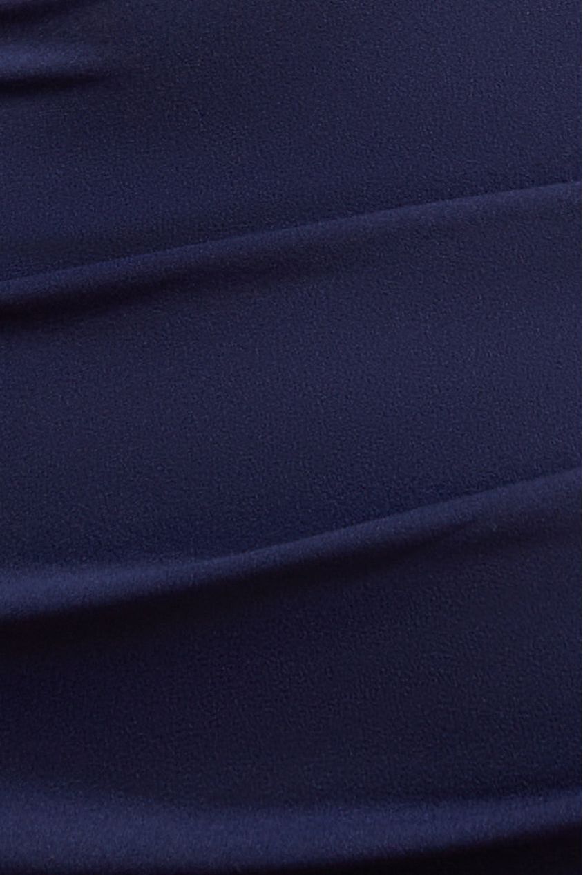 Goddiva Off The Shoulder Pleated Waist Maxi Dress - Navy