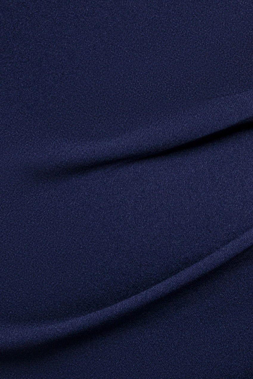 Goddiva Off The Shoulder Pleated Waist Maxi Dress - Navy