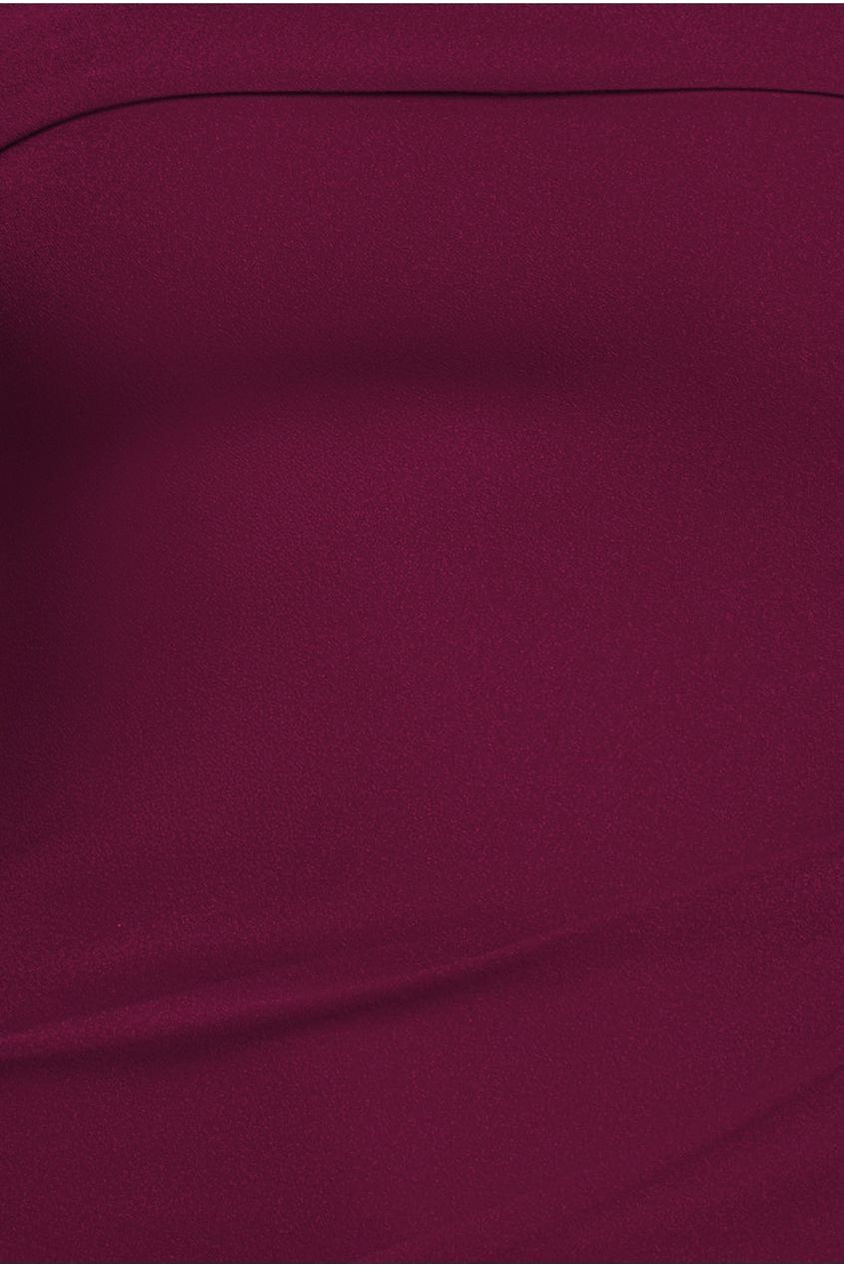 Goddiva Off The Shoulder Pleated Waist Maxi Dress - Berry