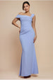 Goddiva Off The Shoulder Pleated Waist Maxi Dress - Lilac