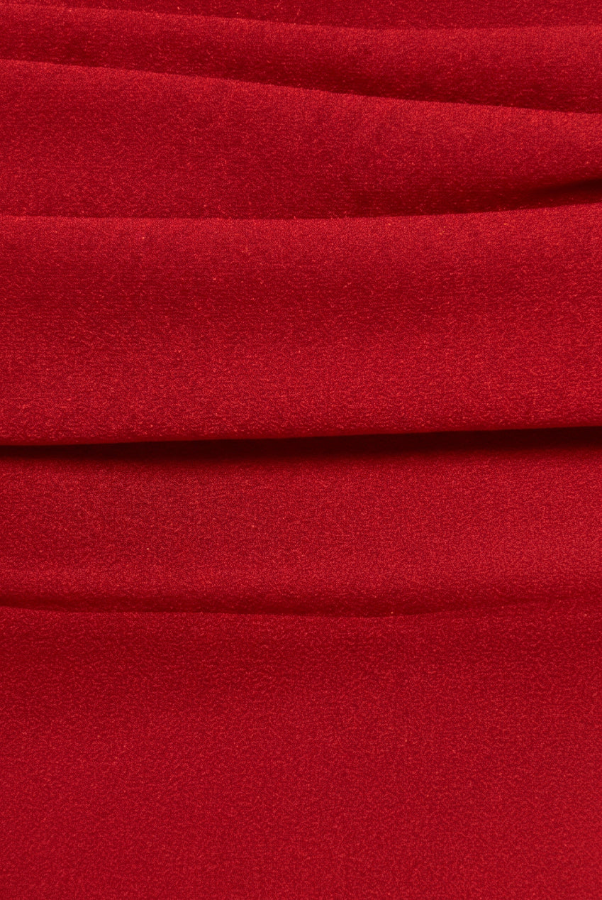 Goddiva Cowl Neck Off The Shoulder Maxi Dress - Red