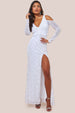 Goddiva Cold Shouldress Maxi Dress - White