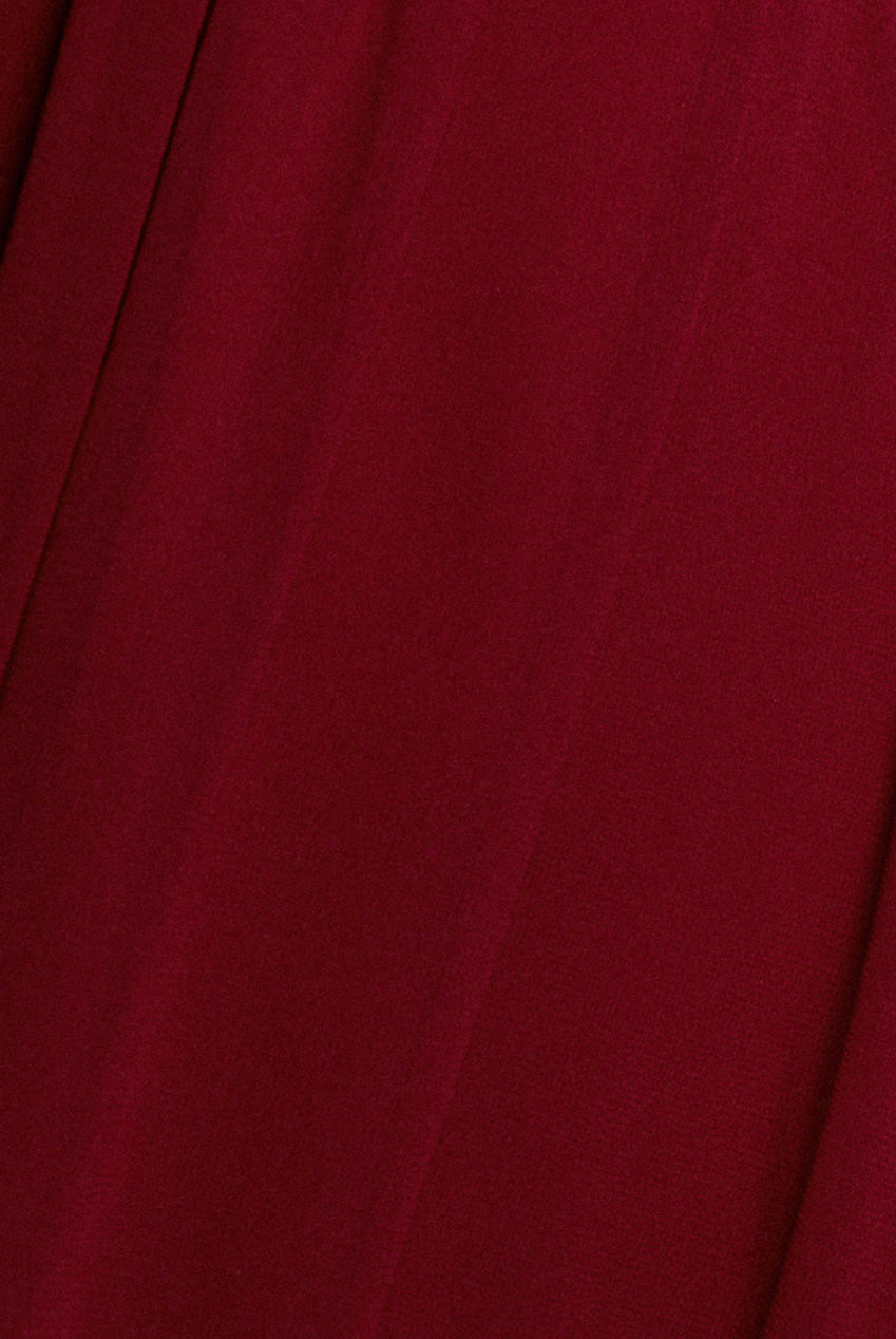 Goddiva Wrap Back With Front Slit Chiffon Maxi Dress - Berry