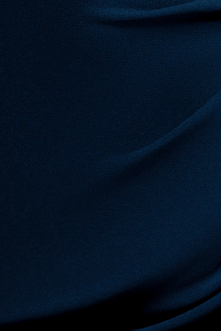 Goddiva Flutter Sleeve Wrap Midi Dress - Navy Blue