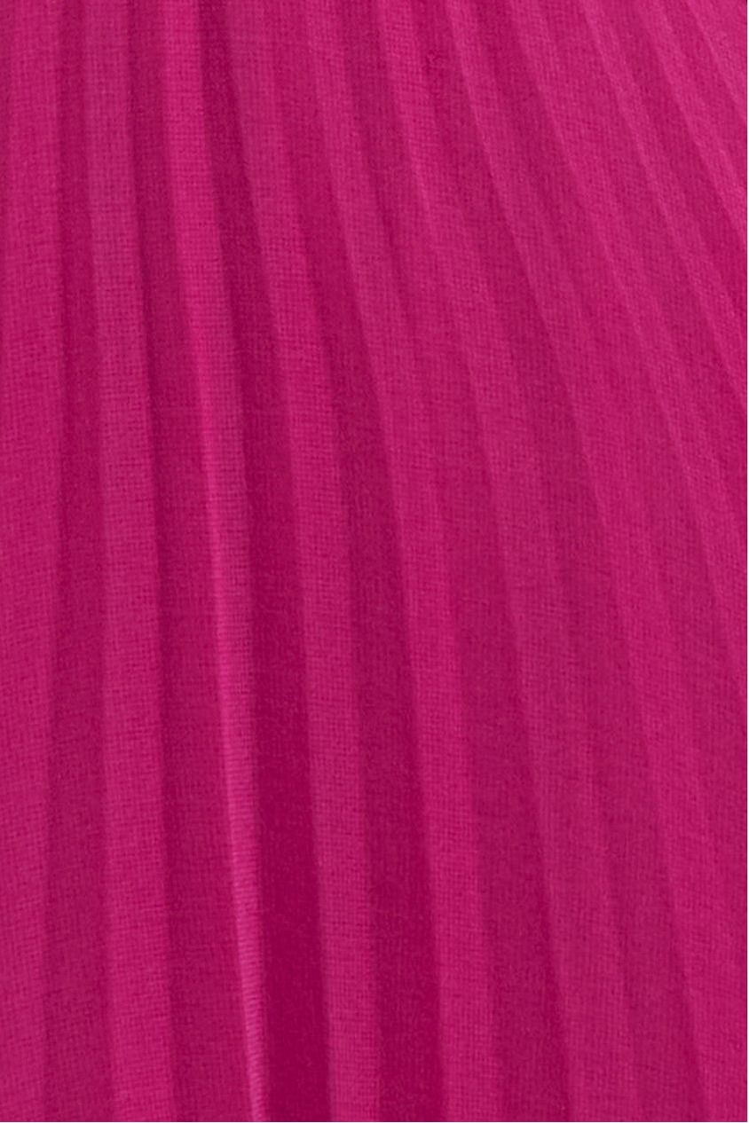 Goddiva Balloon Sleeve Chiffon Maxi Dress - Magenta