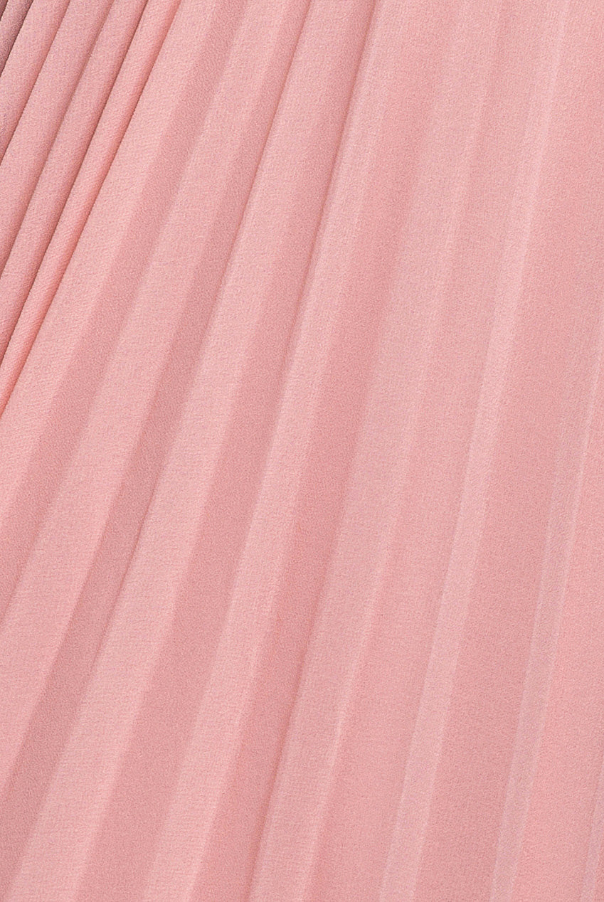 Goddiva Balloon Sleeve Chiffon Maxi Dress - Blush Pink