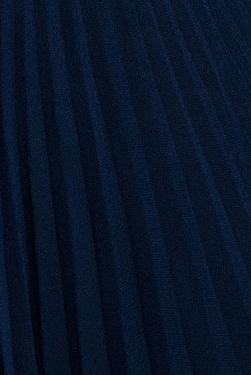 Goddiva Balloon Sleeve Chiffon Maxi Dress - Navy Blue