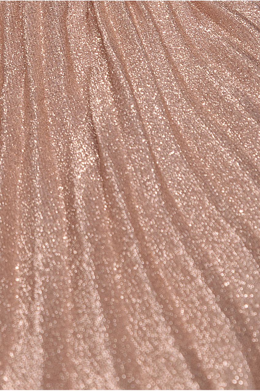 Goddiva Bardot Pleated Skirt Maxi Dress - Blush