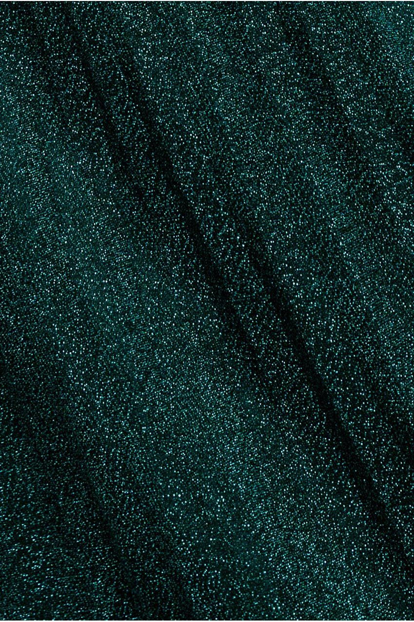 Goddiva Bardot Pleated Skirt Maxi Dress - Emerald