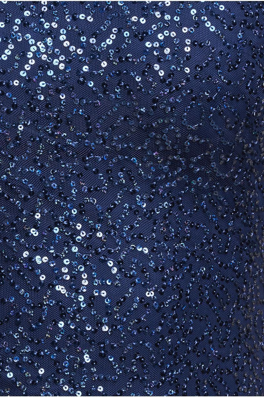 Goddiva Cowl Back Sequin Maxi Dress - Navy