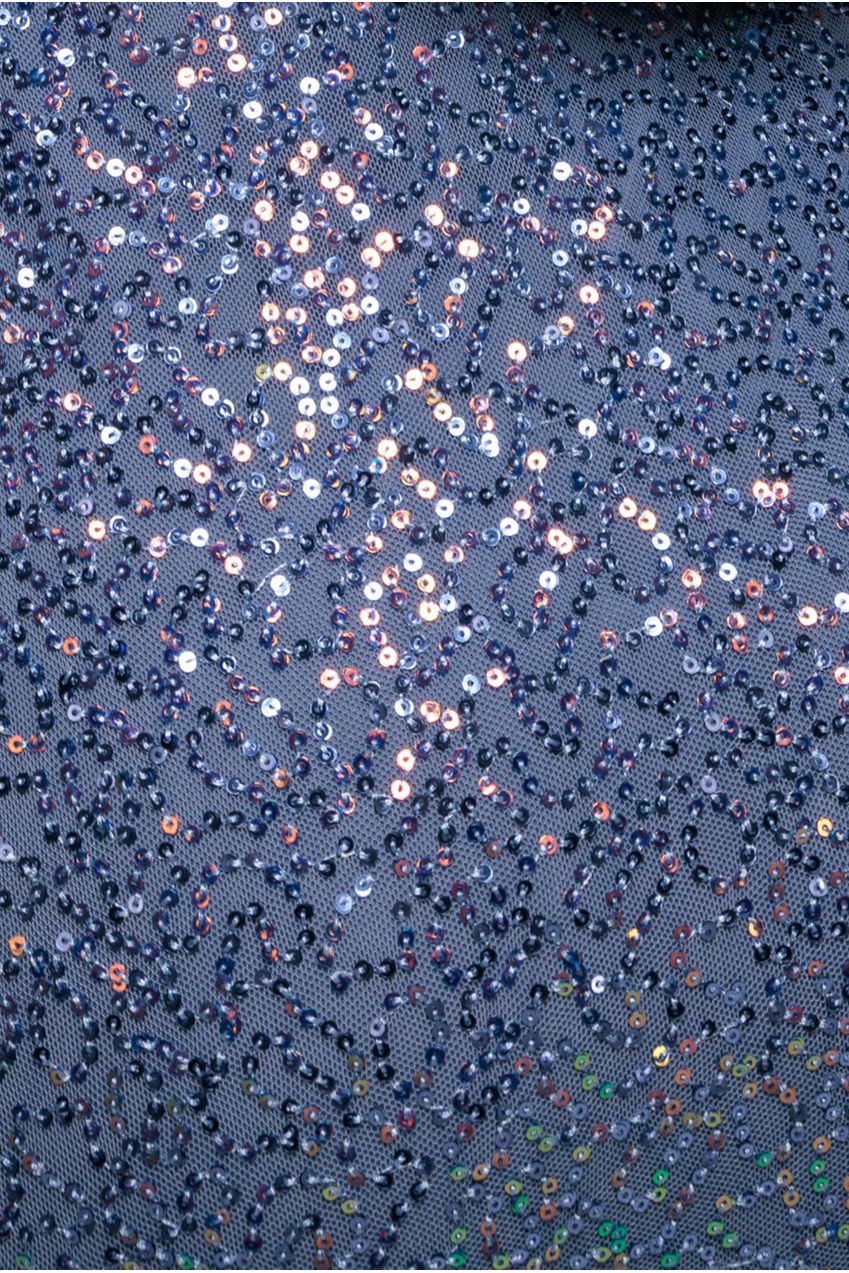 Goddiva Cowl Back Sequin Maxi Dress - Blue