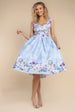 Goddiva Sweetheart Floral Midi Dress - Powder Blue