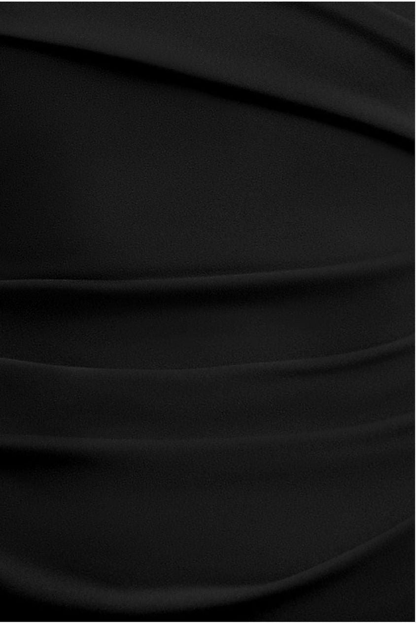 Goddiva One Shoulder Evening Maxi Dress - Black