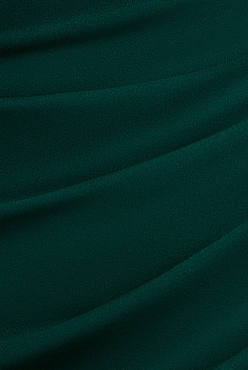 Goddiva One Shoulder Evening Maxi Dress - Emerald Green