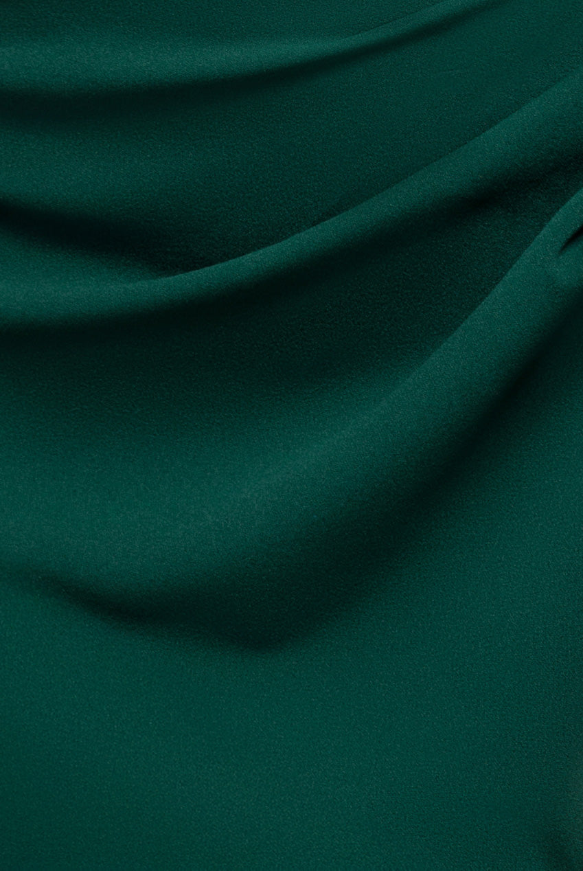 Goddiva One Shoulder Evening Maxi Dress - Emerald Green