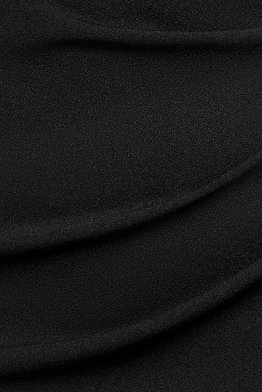 Goddiva Off The Shoulder Draped Sleeve Maxi Dress - Black