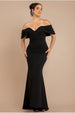 Goddiva Off The Shoulder Draped Sleeve Maxi Dress - Black
