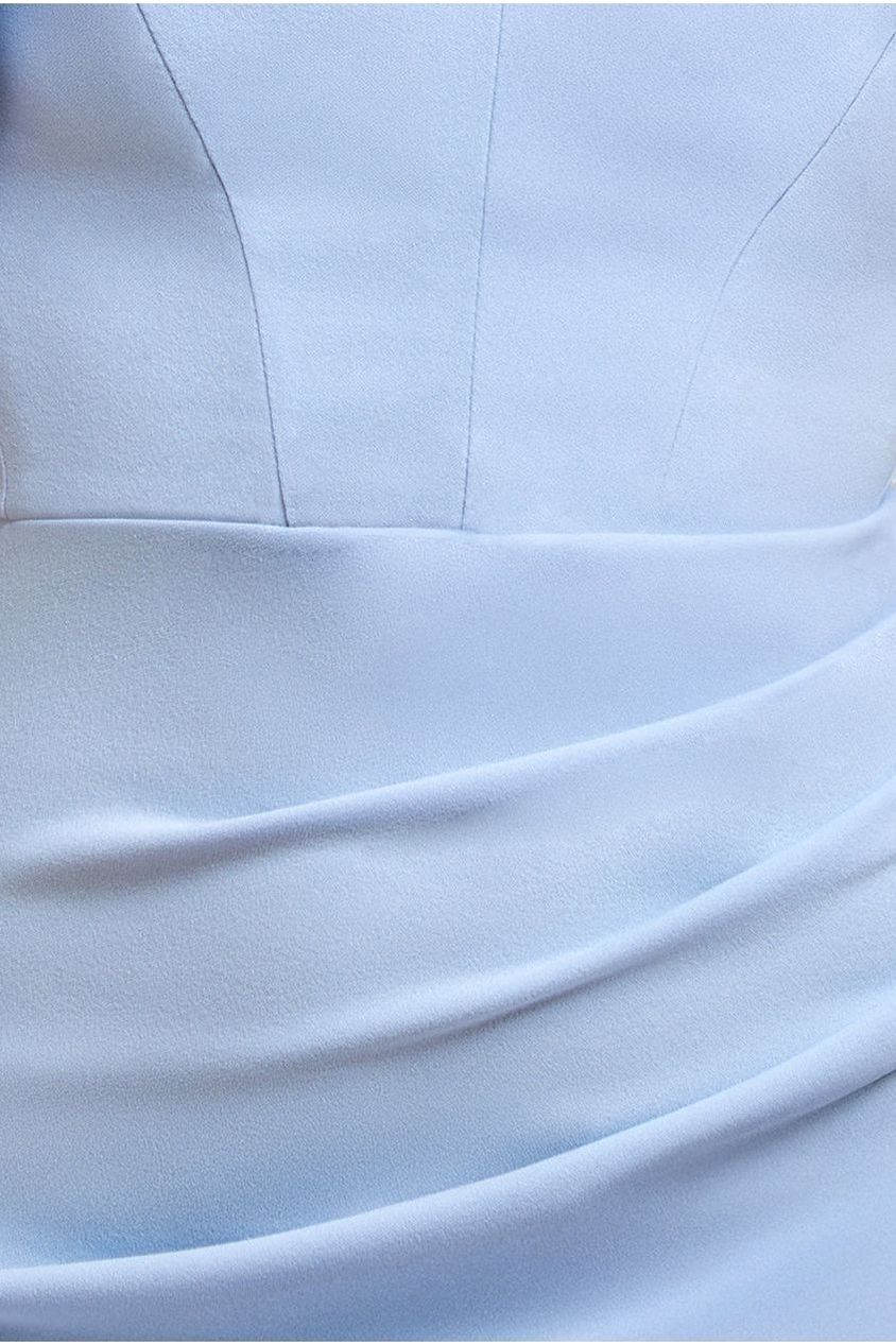 Goddiva Off The Shoulder Draped Sleeve Maxi Dress - Blue