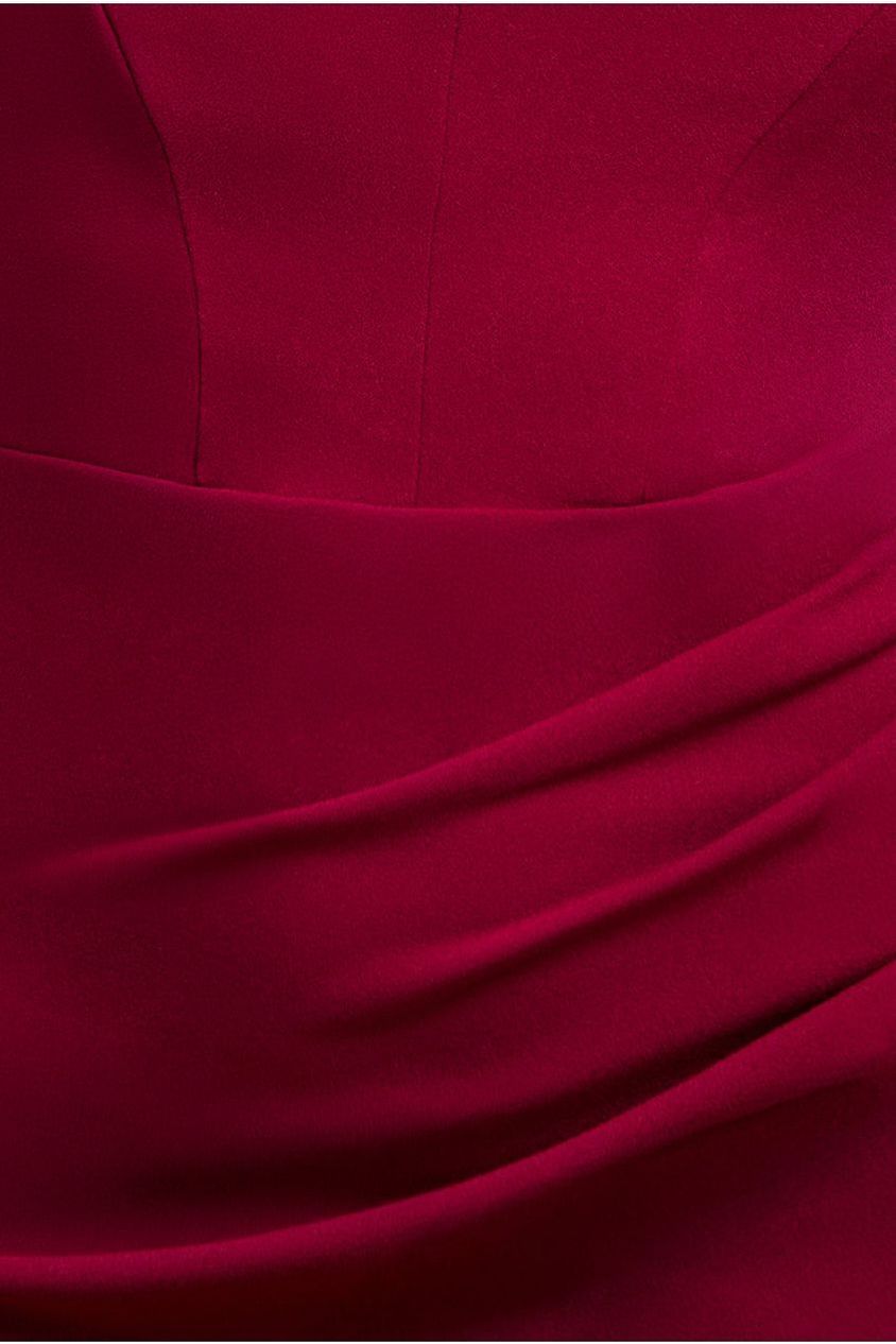 Goddiva Off The Shoulder Draped Sleeve Maxi Dress - Burgundy