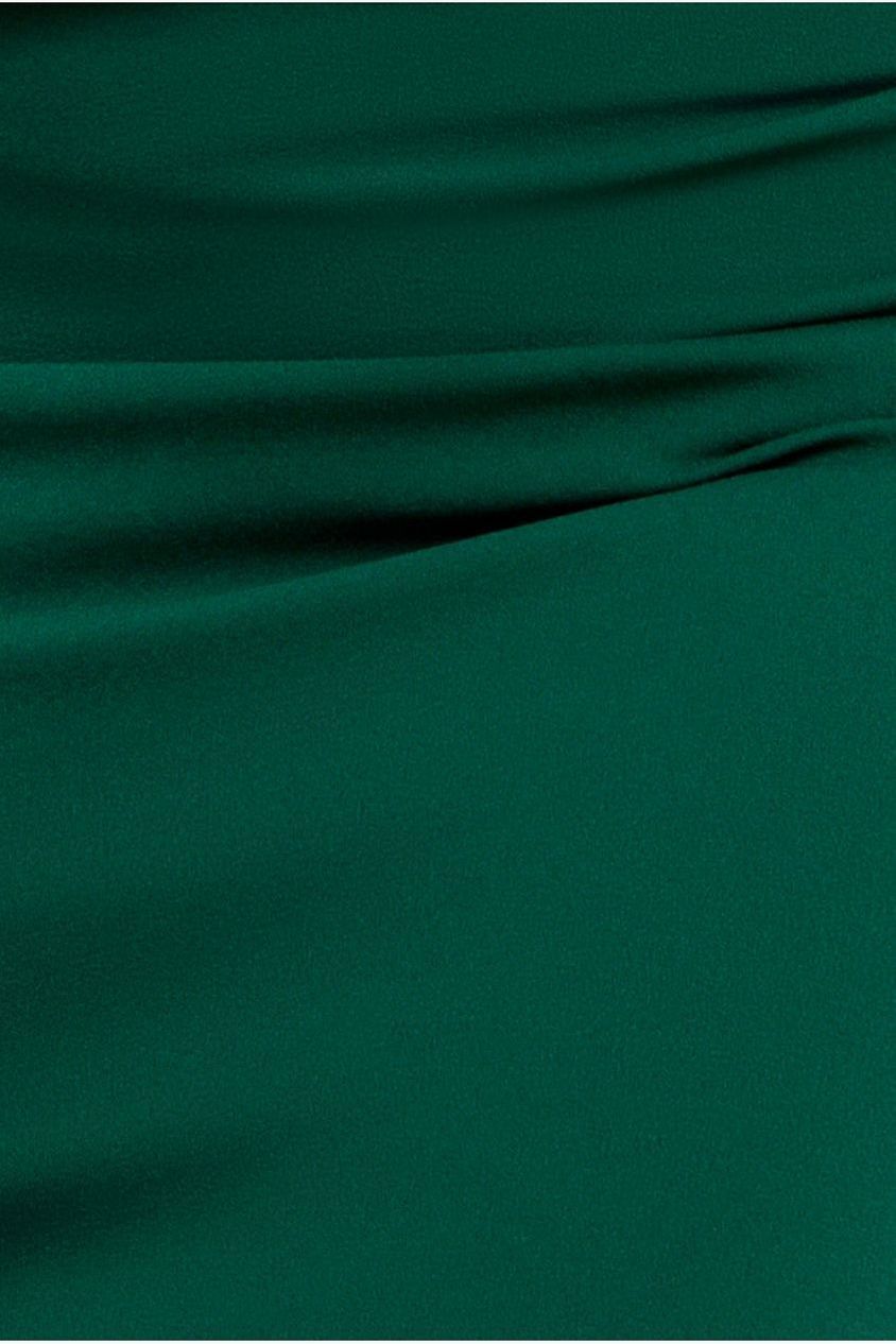Goddiva Off The Shoulder Draped Sleeve Maxi Dress - Emerald Green