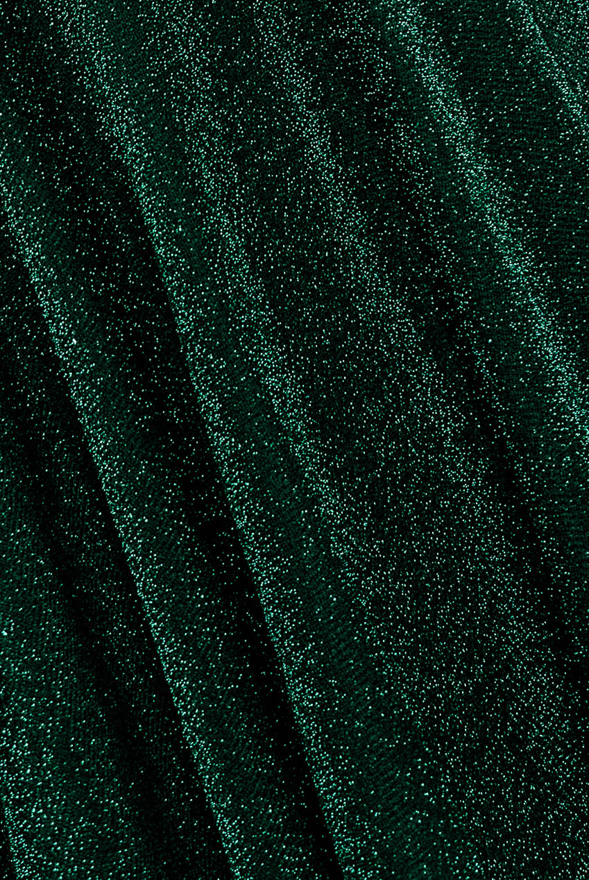 Goddiva Sparkle Lurex Mini Skater Dress - Emerald Green