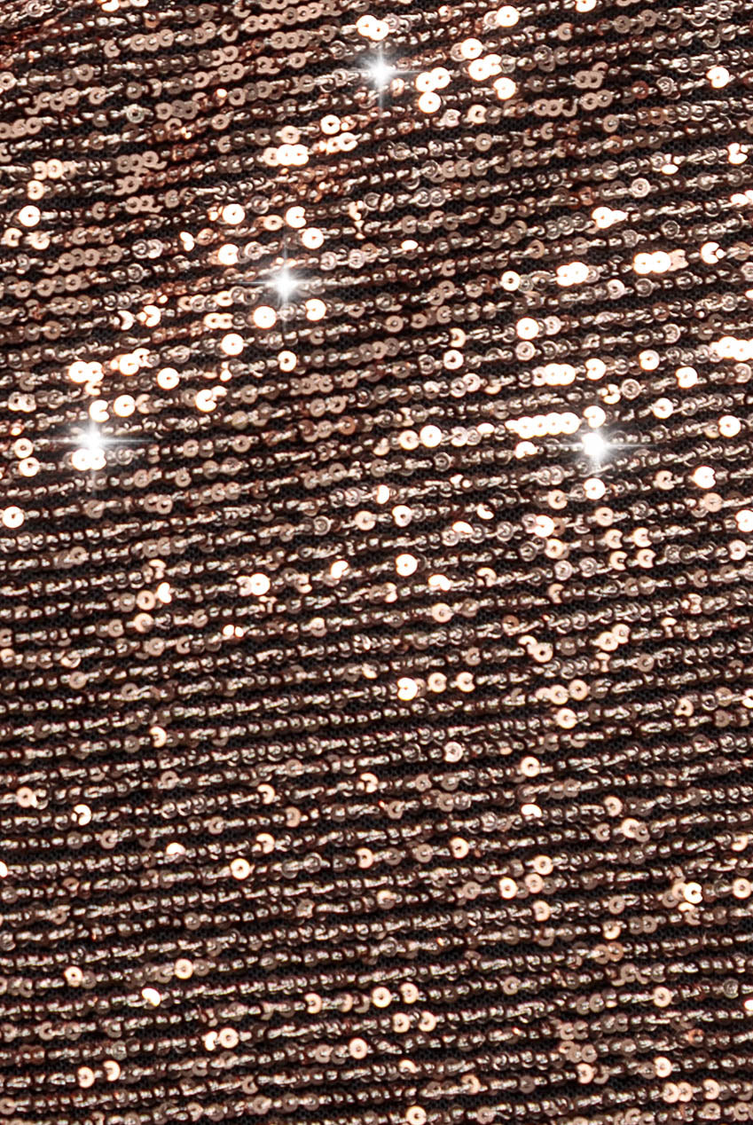 Goddiva Plus Sequin Cowl Neck Midi Dress - Champagne