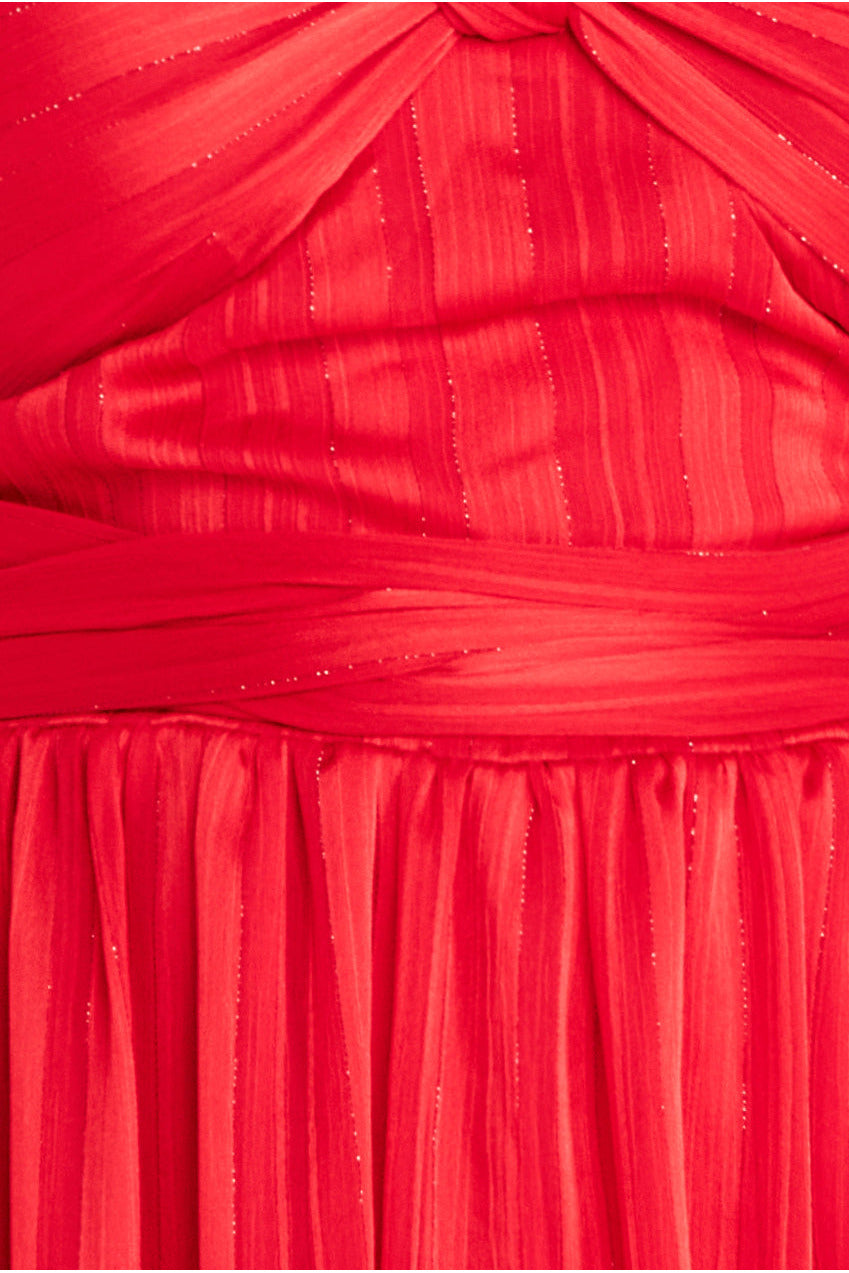 Goddiva Crossover Multiway Maxi Dress - Red