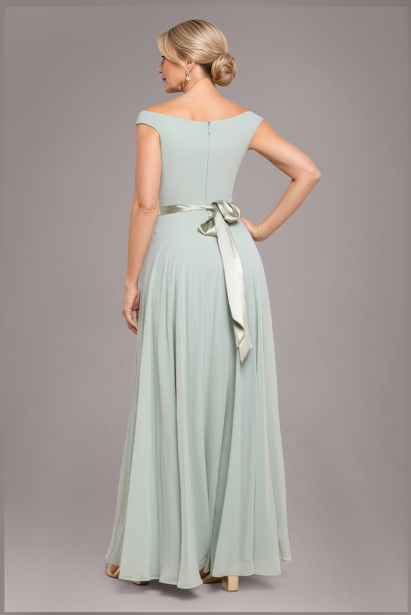 Goddiva Cowl Neck Chiffon Maxi Dress - Sage Green