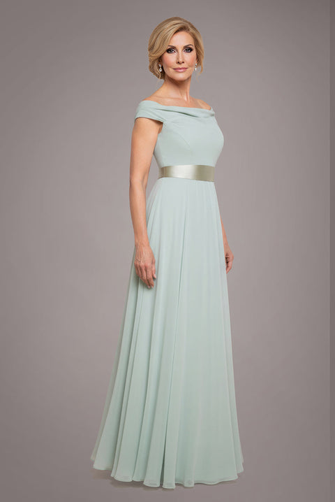 Goddiva Cowl Neck Chiffon Maxi Dress - Sage Green