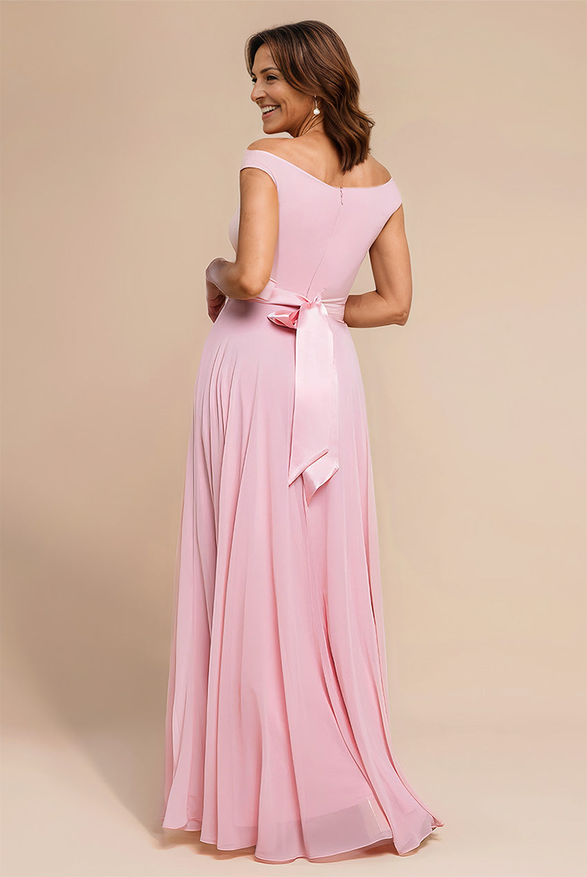 Goddiva Cowl Neck Chiffon Maxi Dress - Blush Pink