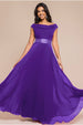 Goddiva Cowl Neck Chiffon Maxi Dress - Purple